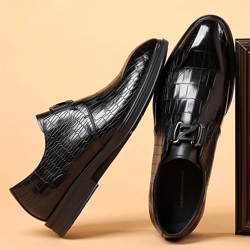 Men's Classic Snakeskin Pattern "Z" Handmade Leather Shoes