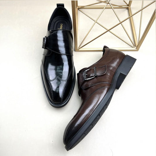 Men's Adjustable Buckle Monk Shoes