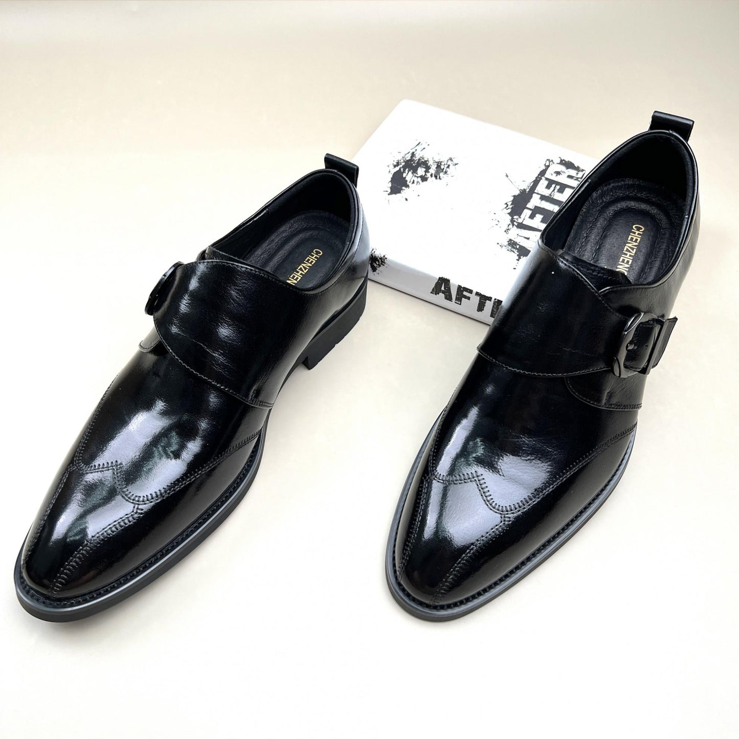 Men's Adjustable Buckle Monk Shoes