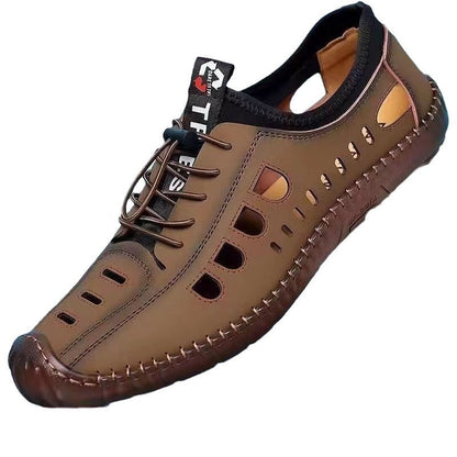 Men's Cowhide Sole Breathable Hollow Casual Hole Sandals