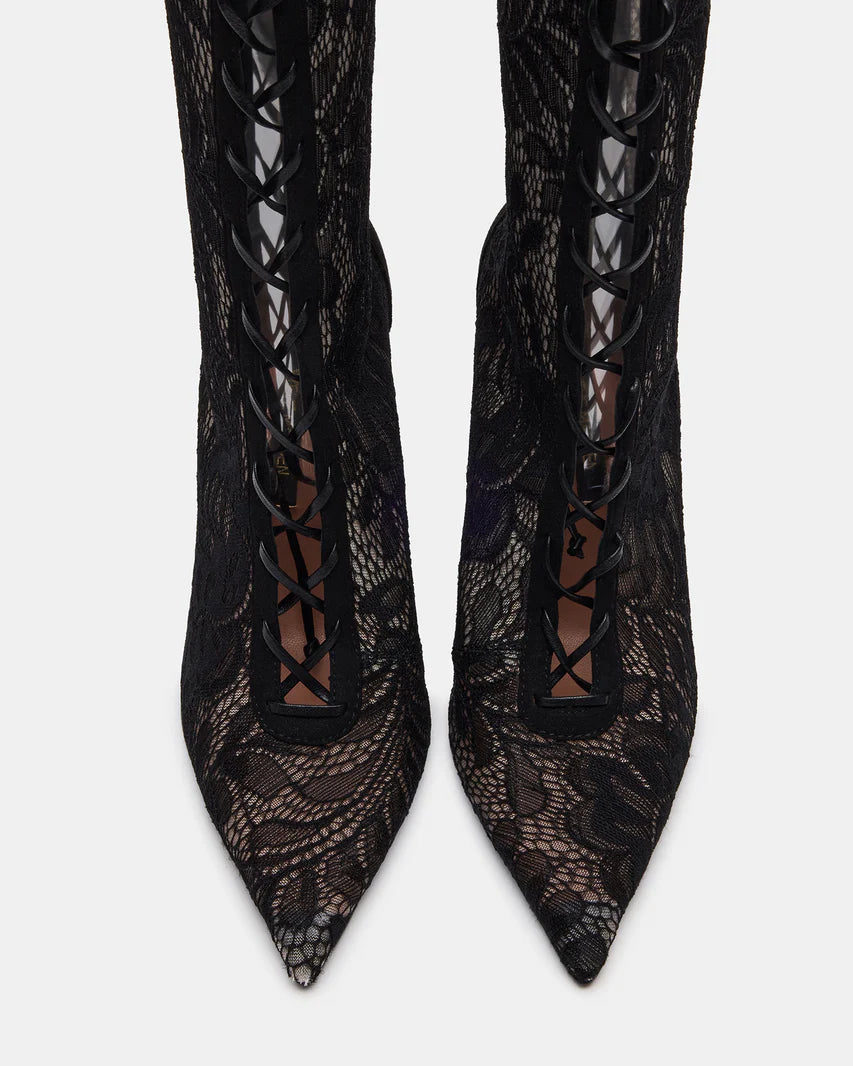 Lace-Up Lace High Heel Boots