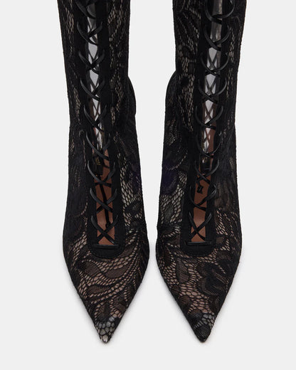 Lace-Up Lace High Heel Boots