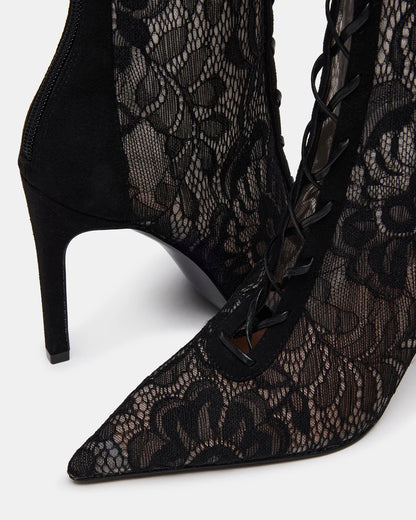 Lace-Up Lace High Heel Boots