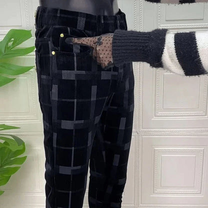 Velvet Micro-elastic Business Trousers