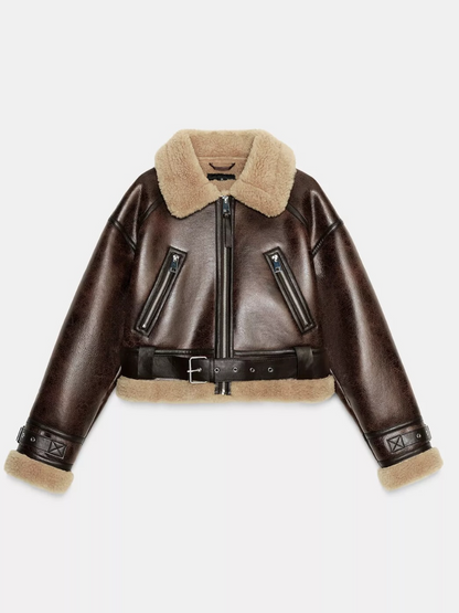 Lambskin Retro Leather Coat