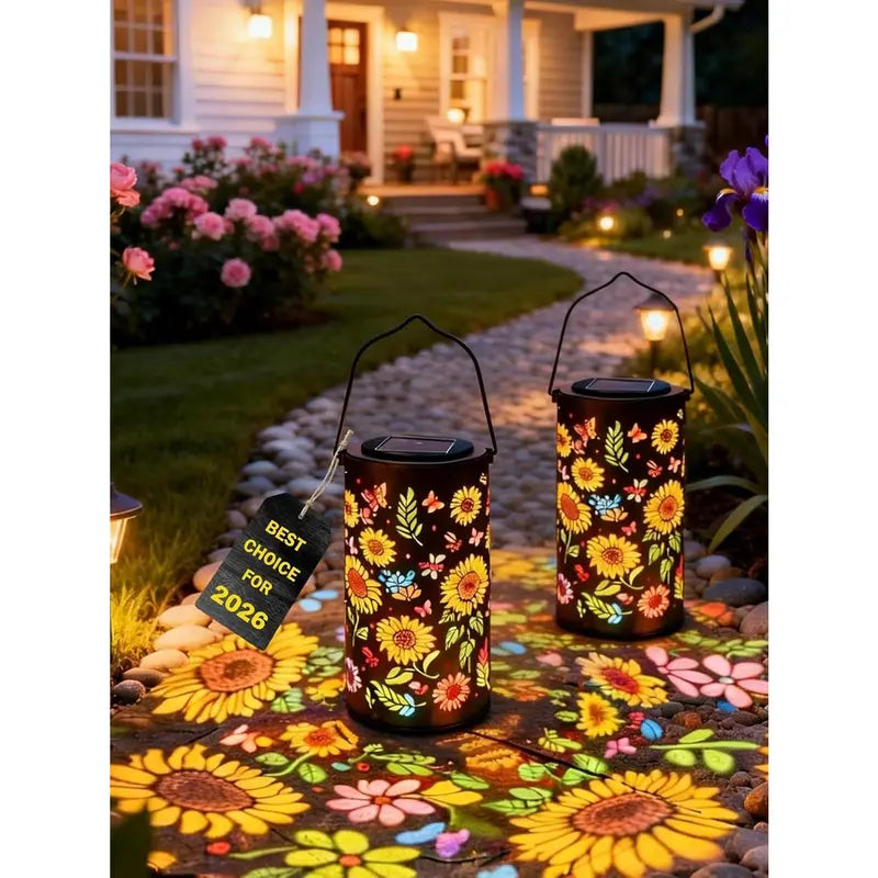 Solar Sunflower Projection Lantern