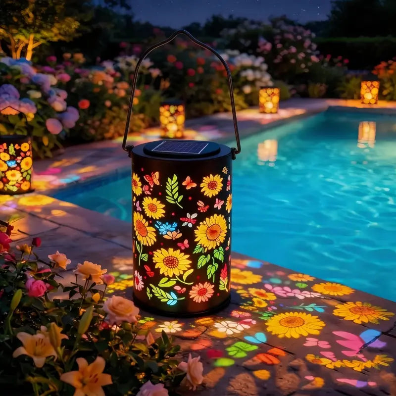 Solar Sunflower Projection Lantern
