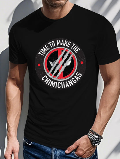 Men's Printed T-shirt-Time To Make The Chimichangas