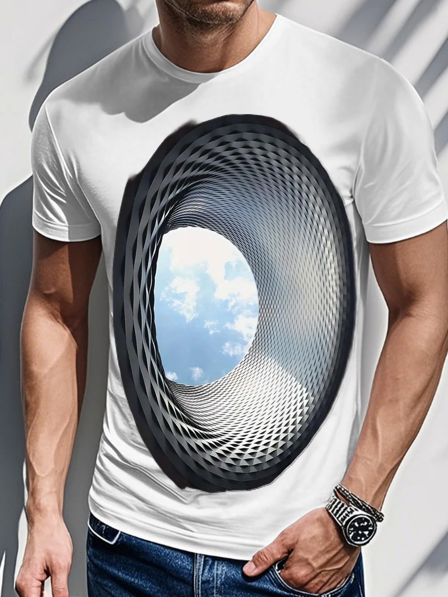 Men's 3D Galaxy Casual Print T-Shirt Crew Neck Tops