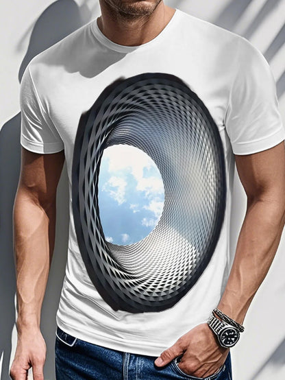 Men's 3D Galaxy Casual Print T-Shirt Crew Neck Tops