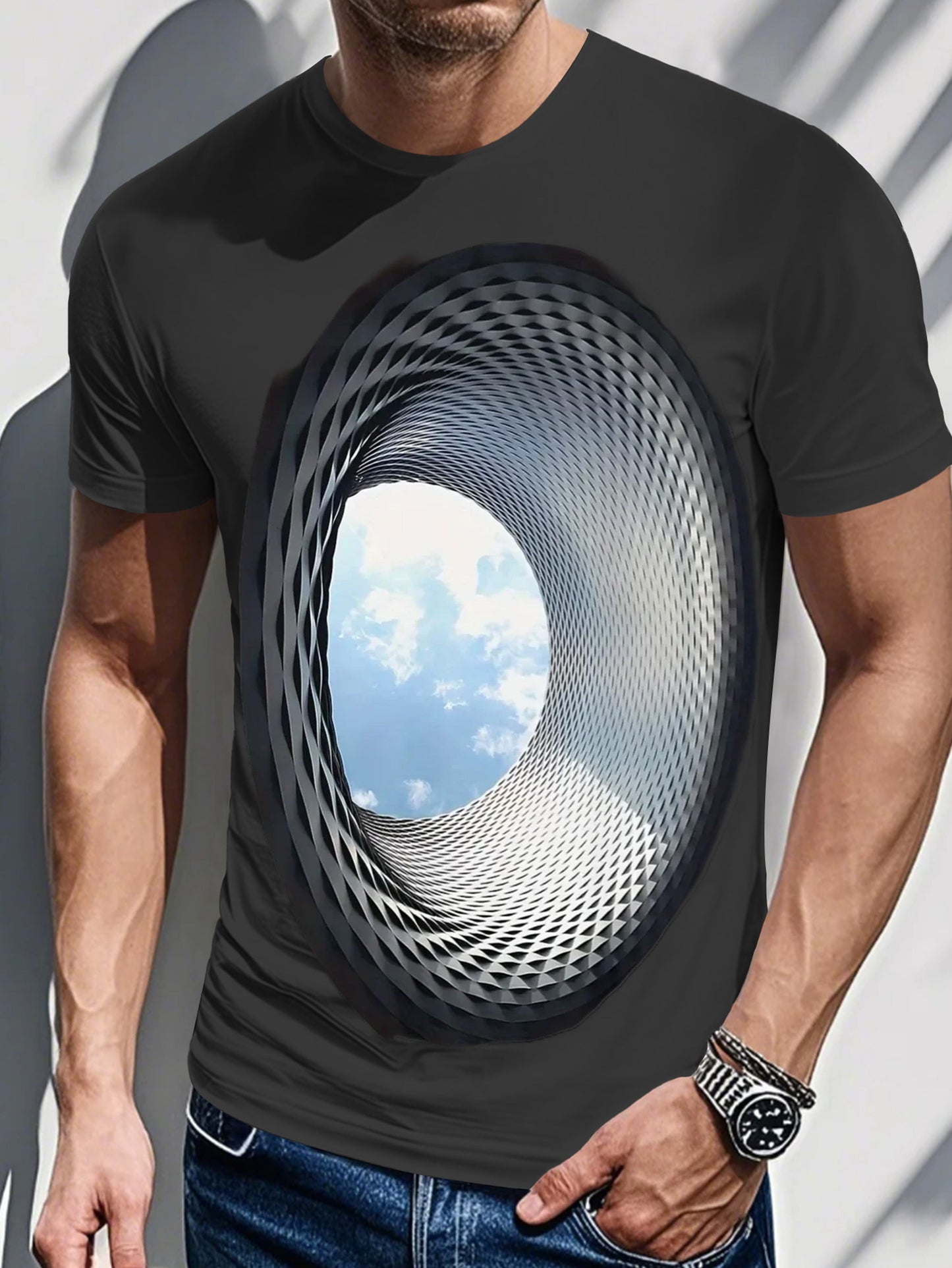 Men's 3D Galaxy Casual Print T-Shirt Crew Neck Tops