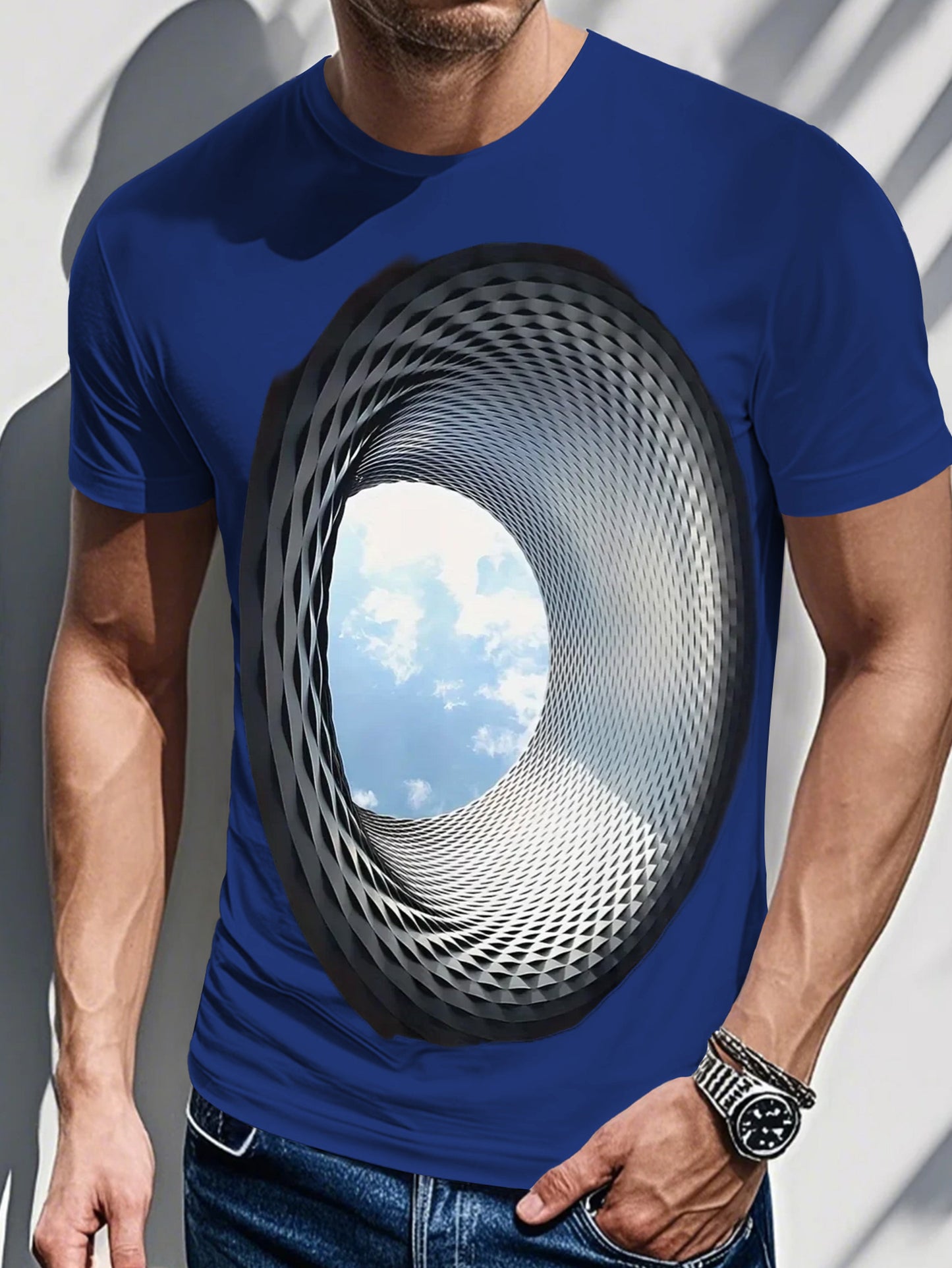 Men's 3D Galaxy Casual Print T-Shirt Crew Neck Tops