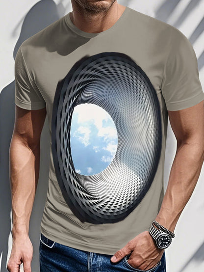 Men's 3D Galaxy Casual Print T-Shirt Crew Neck Tops