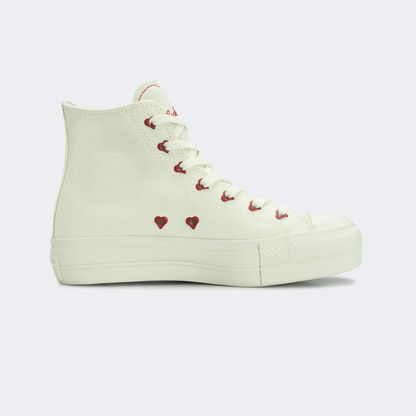 New Lift Chucks In Love White Old Red Burgundy High-Top Canvas Shoes
