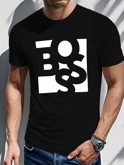 Men's Printed T-shirt-Square random letter printing