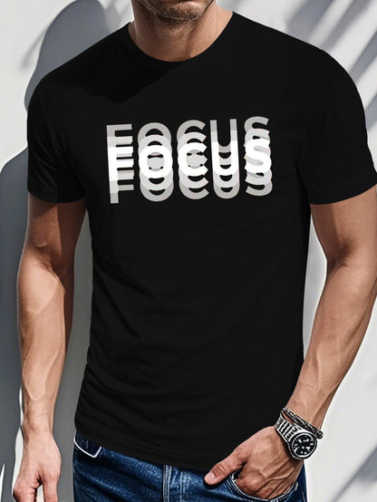 Men's Trendy Letter Print Shoulder T-Shirt