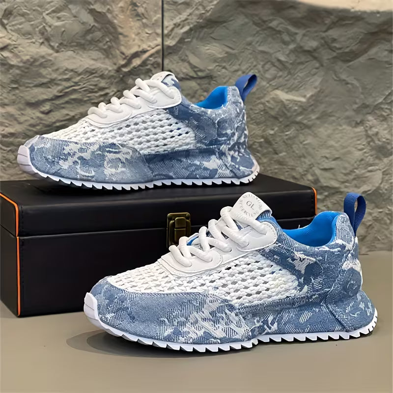 Men's Lift Platform Sneakers -Top Round Toe with PVC Cushioned Sole