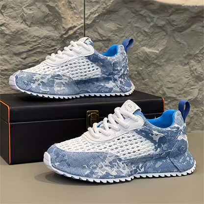 Men's Lift Platform Sneakers -Top Round Toe with PVC Cushioned Sole