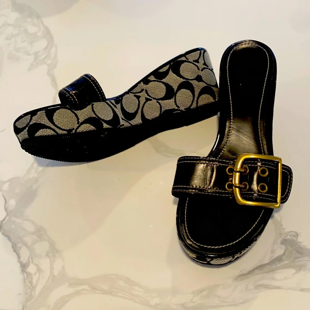 Signature Canvas Wedge Heeled Summer Sandals