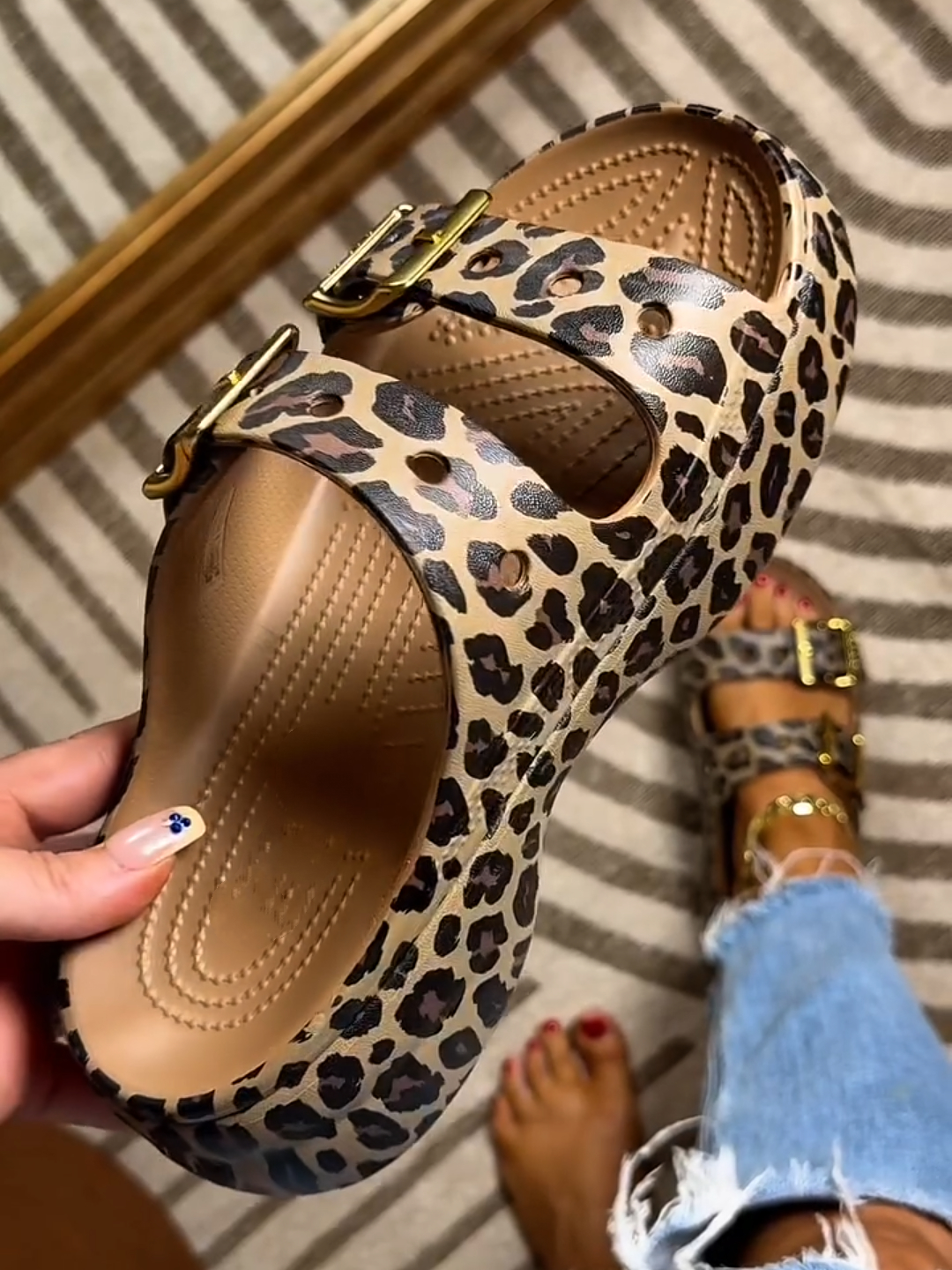 Saturday Metallic Buckle Platform Sandals