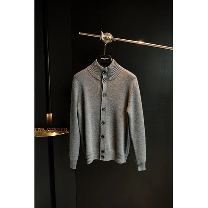 Stand Collar Knitted Cardigan Long Sleeve Jacket