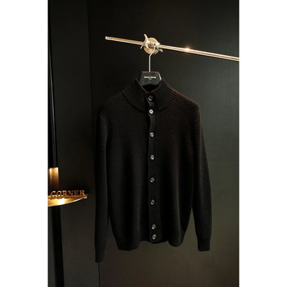 Stand Collar Knitted Cardigan Long Sleeve Jacket