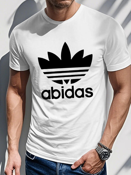 Men's Breathable Logo T-Shirt - Loose Fit Short Sleeve