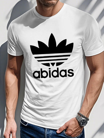 Men's Breathable Logo T-Shirt - Loose Fit Short Sleeve