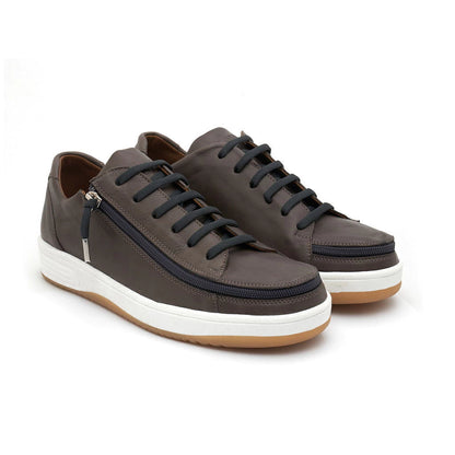 Easy-On Side Zipper Lace-Up Sneakers