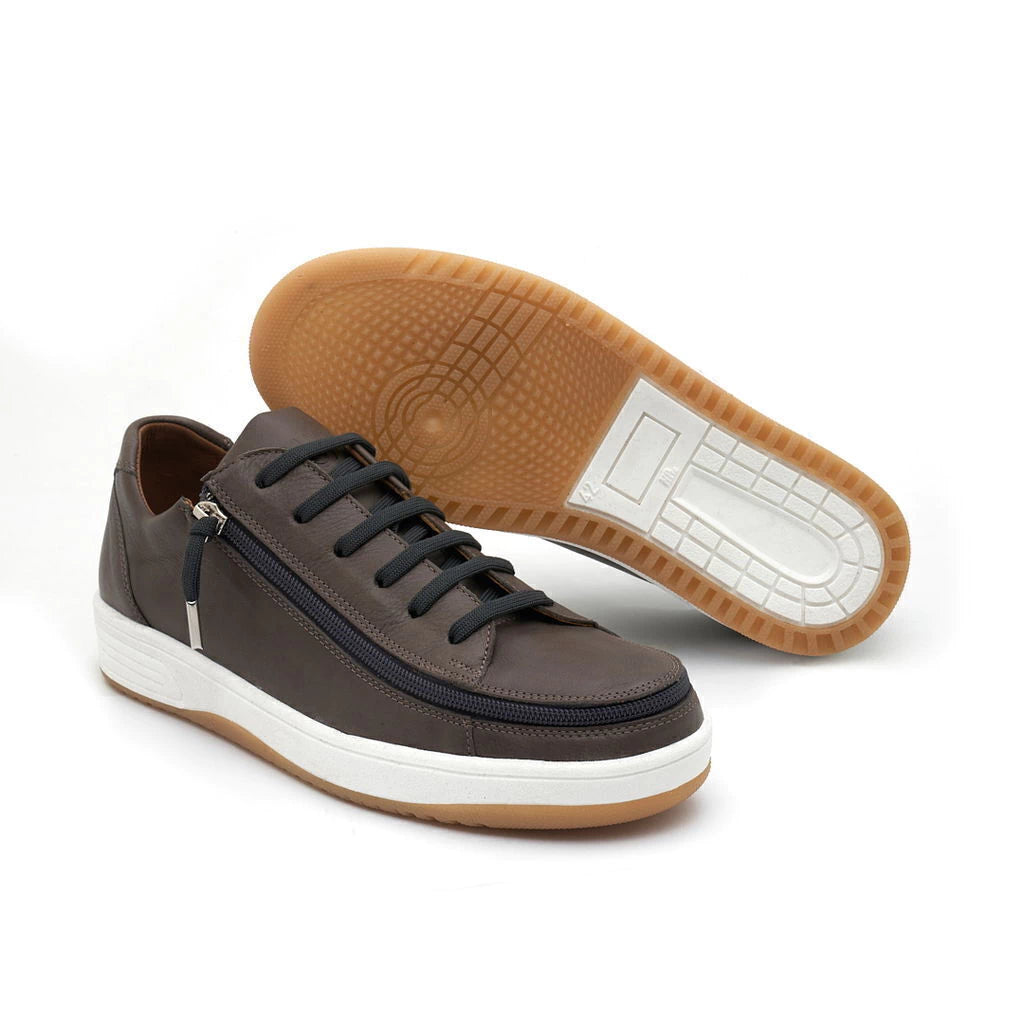 Easy-On Side Zipper Lace-Up Sneakers