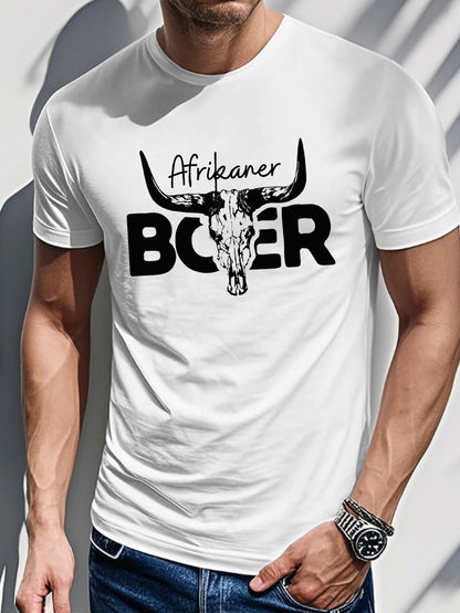 Men's Printed T-shirt-Afrikaner Boer Print
