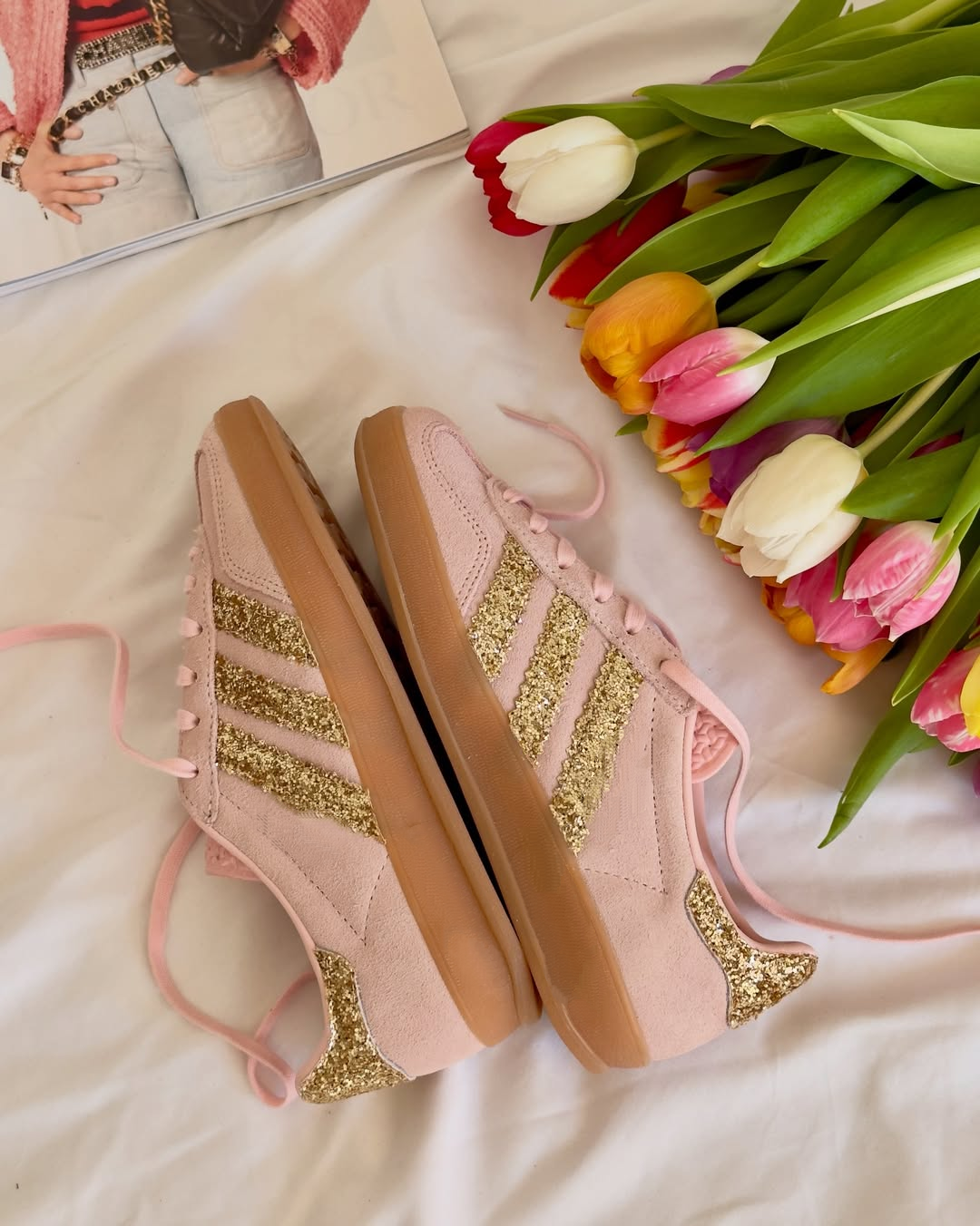 Original Shimmer Stripe Suede Flat Sneakers