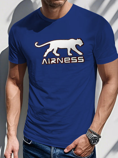 Men's Printed T-Shirt - Cheetah Print, AIRNESS Wording