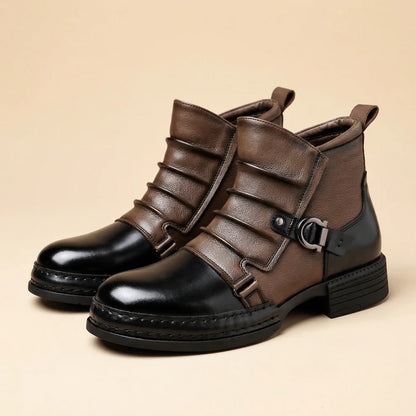 Men's Retro Ankle Boots Fashion Casual Zipper Platform Comfortable Shoes