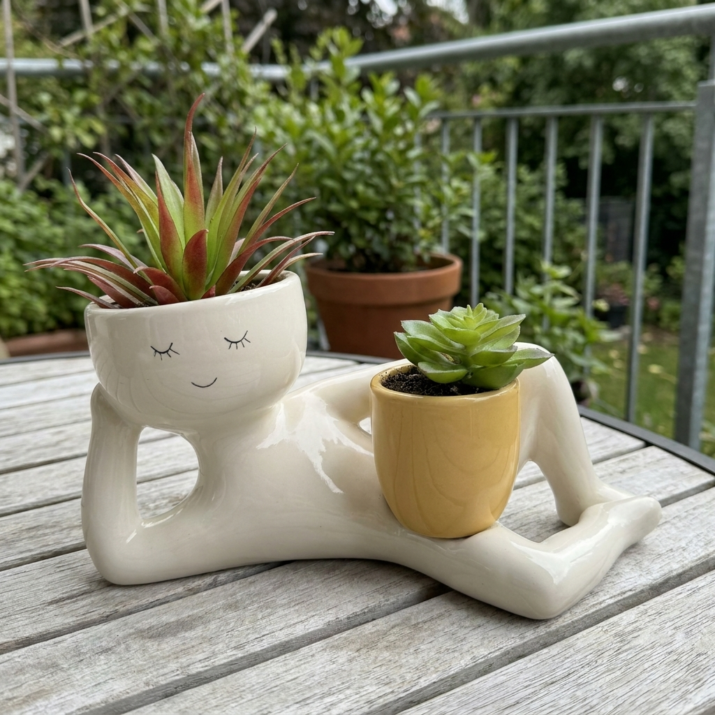 Funny Face Handmade Planter Pot