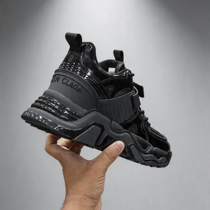 All-Black Chunky Platform Dad Sneakers