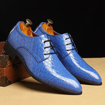 Men's Handmade Textured Shiny Leather Shoes