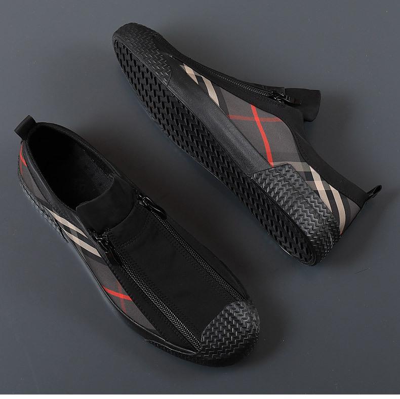 Men's Trendy Double Zipper Slip-On Canvas Shoes