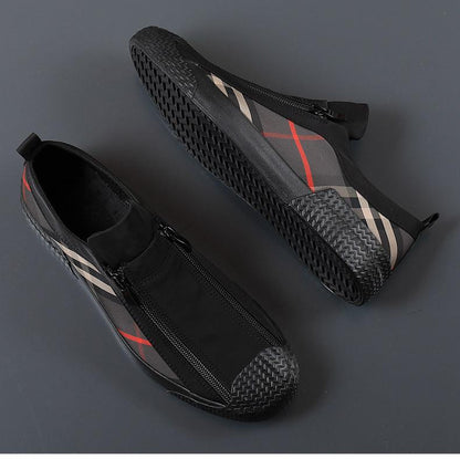 Men's Trendy Double Zipper Slip-On Canvas Shoes