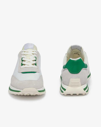 White Sneakers For Man With Green Decorate