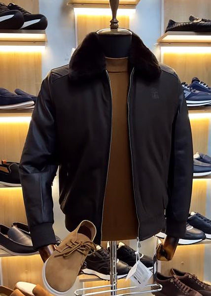 Fur Collar Bomber Jacket