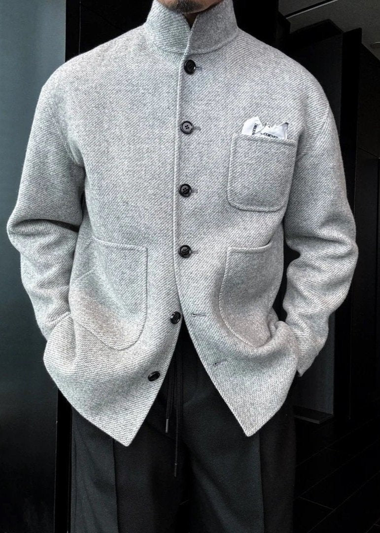 Men's Stand Collar Large Pocket Coat