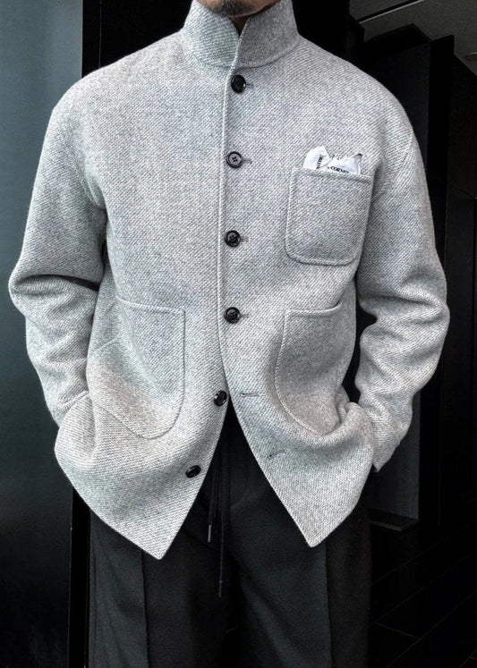 Men's Stand Collar Large Pocket Coat