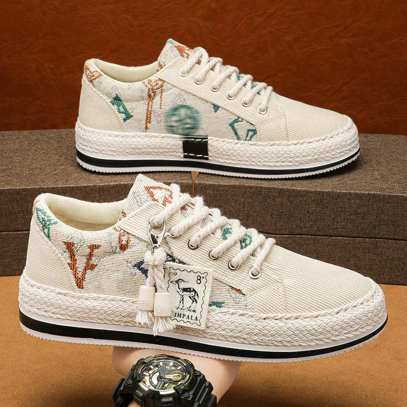 Men's Retro Fabric Printed Slip-On Casual Shoes