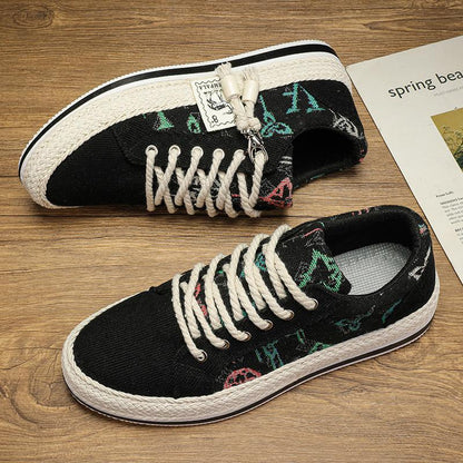 Men's Retro Fabric Printed Slip-On Casual Shoes