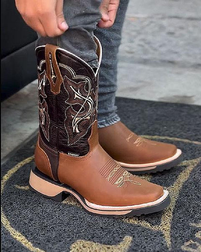 Men's Vintage Knitted Textured Rider Boots