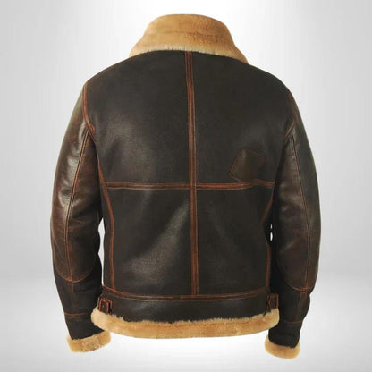 Men's Outdoor Casual Lapel Zip Fleece Thick Leather Jacket