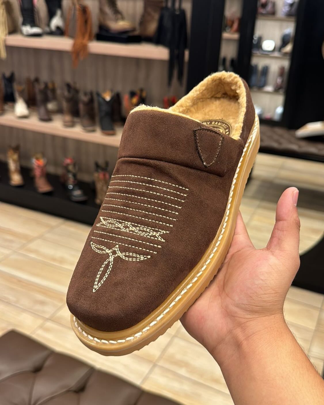 Men's Suede Printed Slip-On Slippers