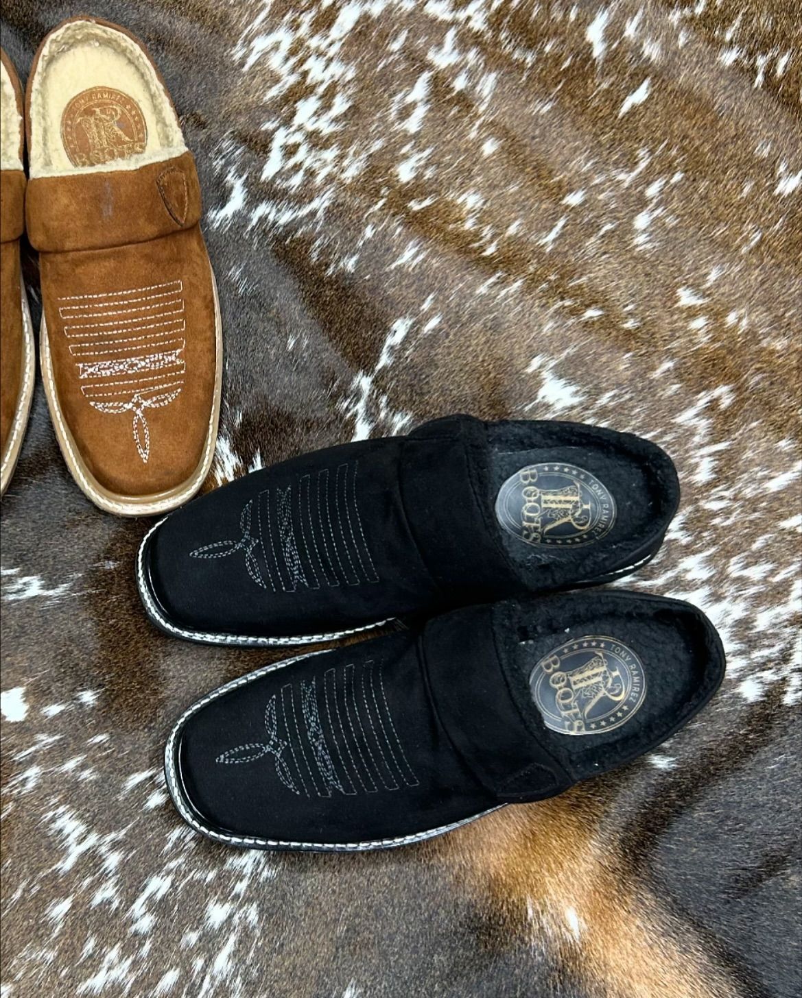 Men's Suede Printed Slip-On Slippers