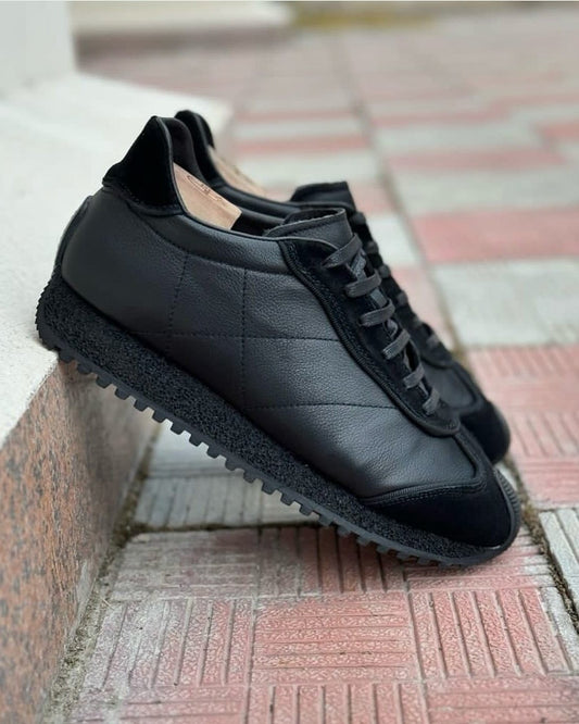 Trendy Leather Lace-Up Soft-Soled Sneakers